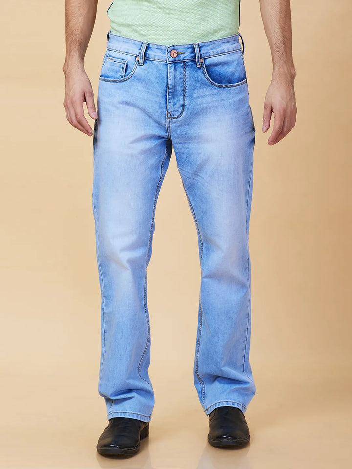 Blue Berylium-Boot Cut Fit Denims for Men by Being Human Clothing