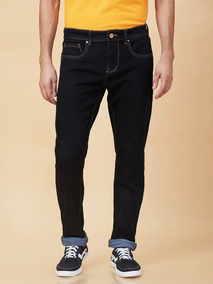 Black Neon-Slim Fit Denims for Men by Being Human Clothing
