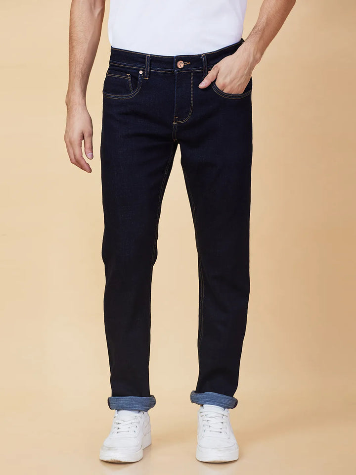 Blue Krypton-Straight Fit Denims for Men