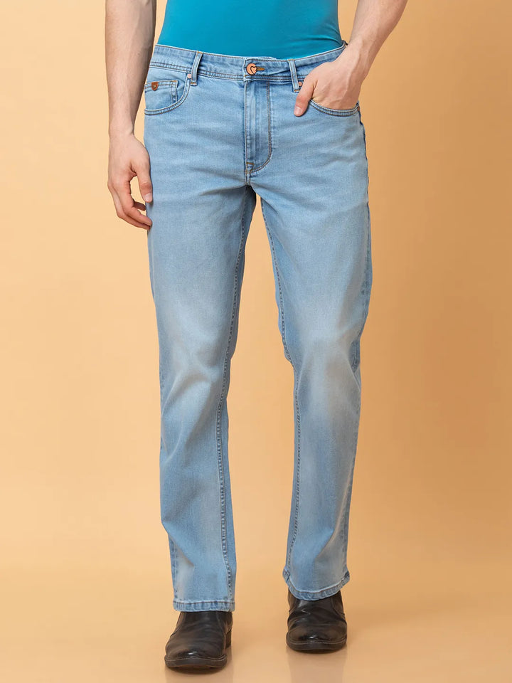 Blue Berylium-Boot Cut Fit Denims for Men by Being Human Clothing