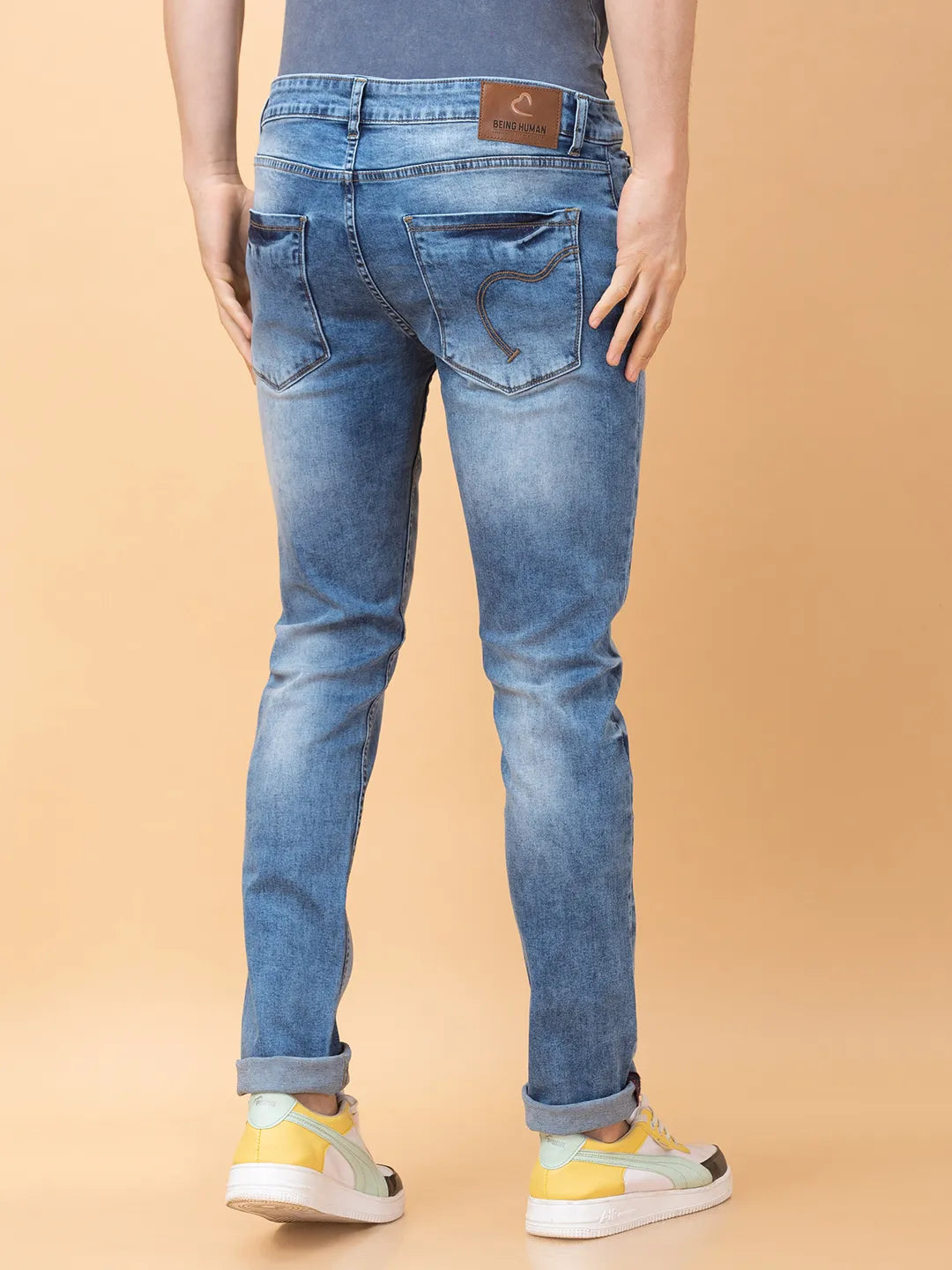 Blue Slim Fit Men's Denims by Being Human Clothing
