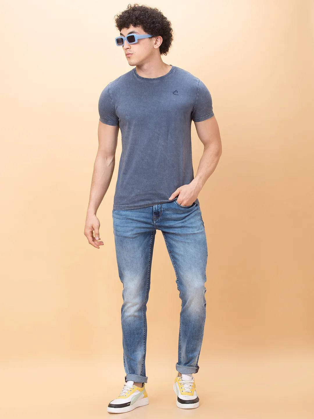 Blue Slim Fit Men's Denims by Being Human Clothing