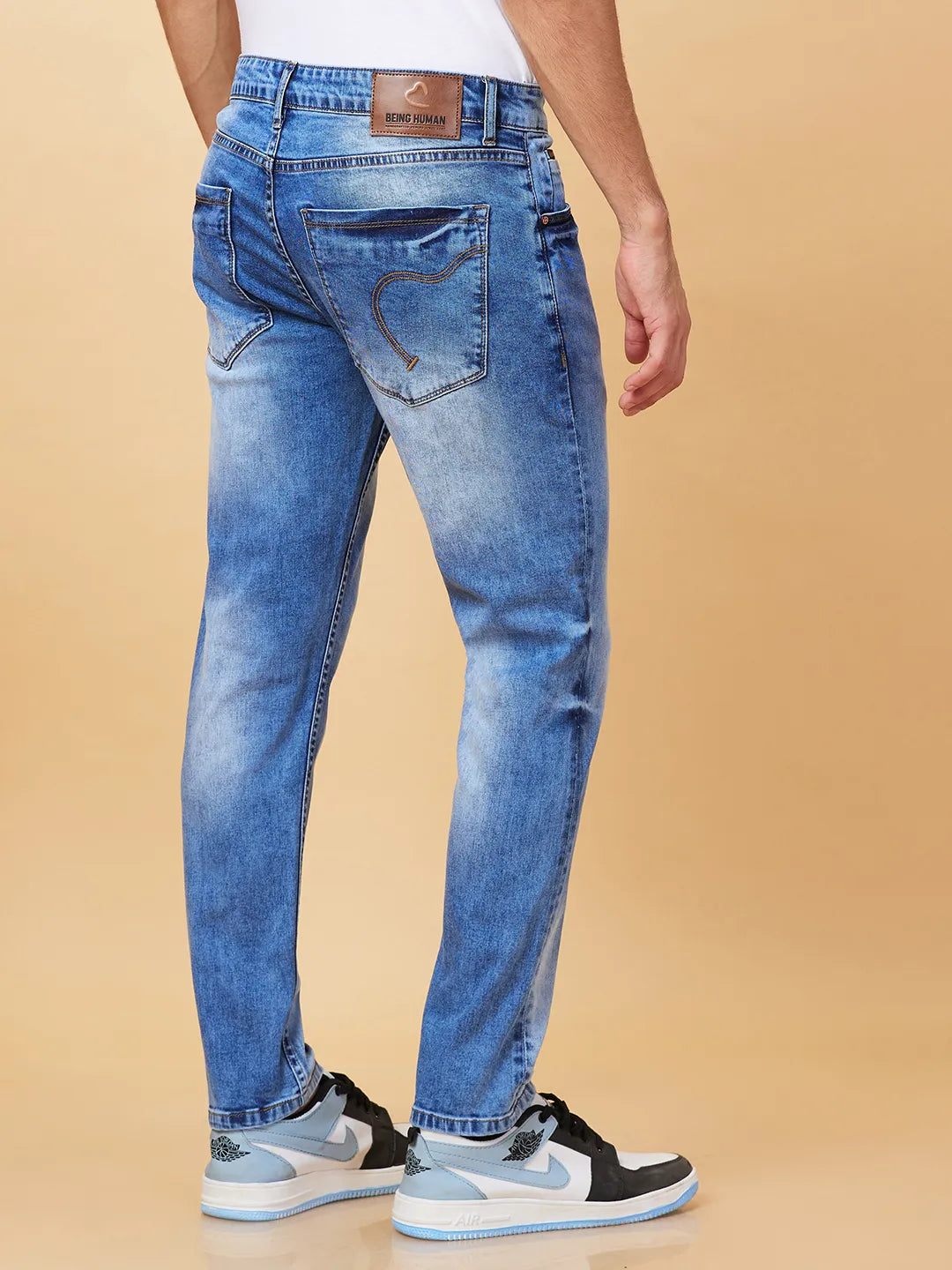 Being Human Clothing Mens-Bottom Denim Light Tone