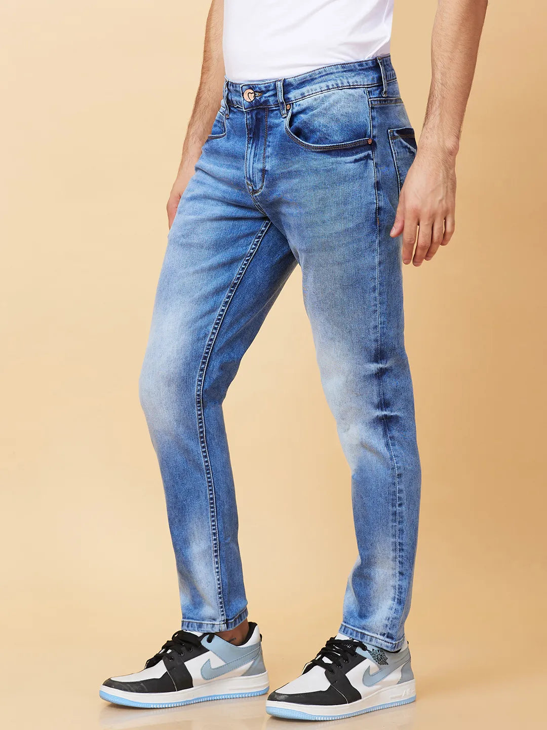 Being Human Clothing Mens-Bottom Denim Light Tone