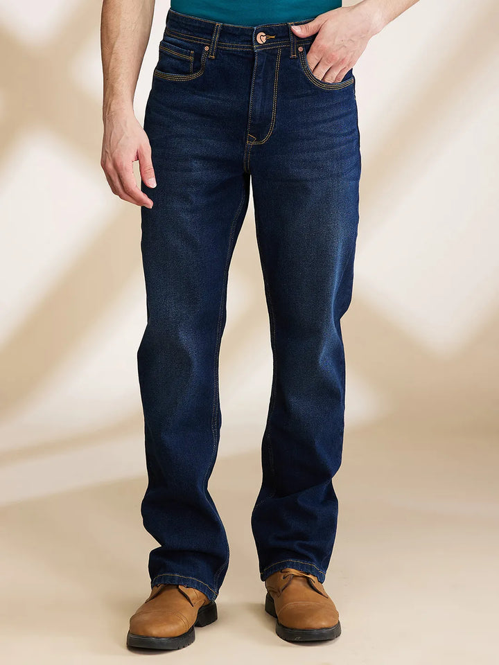 Blue Berylium-Boot Cut Fit Denims for Men by Being Human Clothing