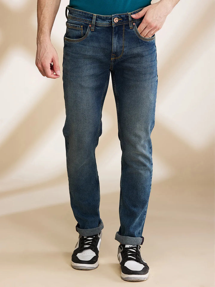 Blue Helium-Skinny fit Denims for Men