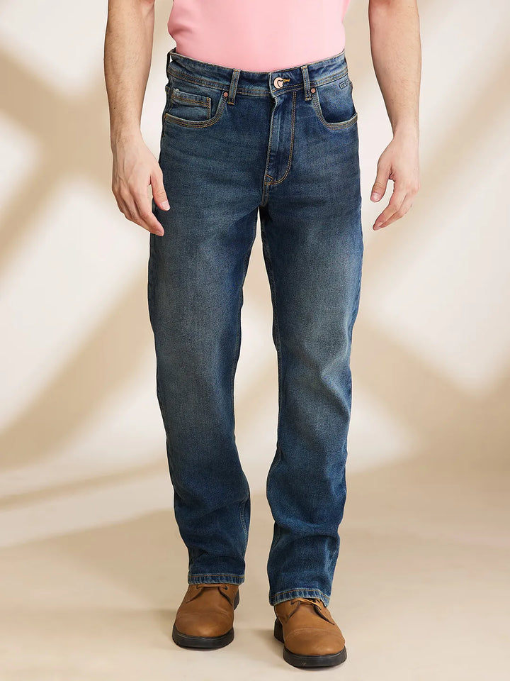 Blue Berylium-Boot Cut Fit Denims for Men by Being Human Clothing