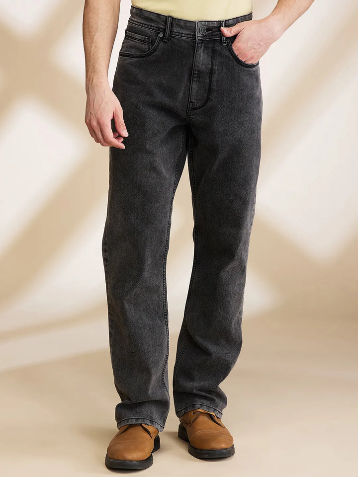 Grey Berylium-Boot Cut Fit Denims for Men by Being Human Clothing