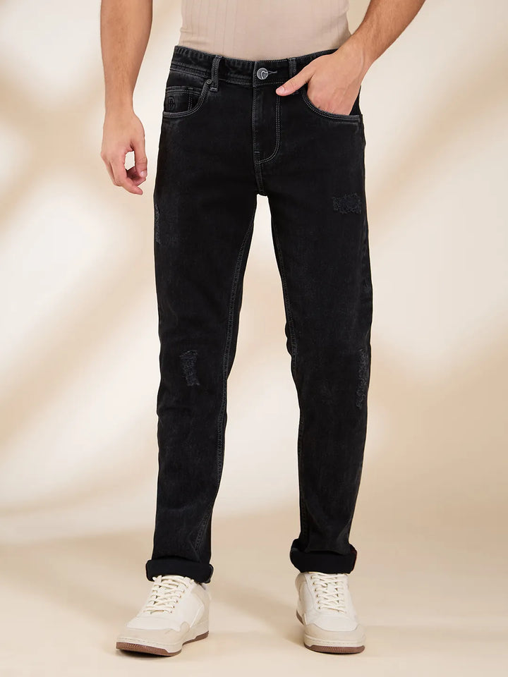 Black Skinny Fit Denims For Men By Being Human Clothing
