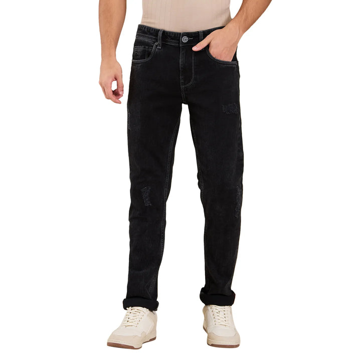 Black Radon-Anti Fit Denims for Men by Being Human Clothing