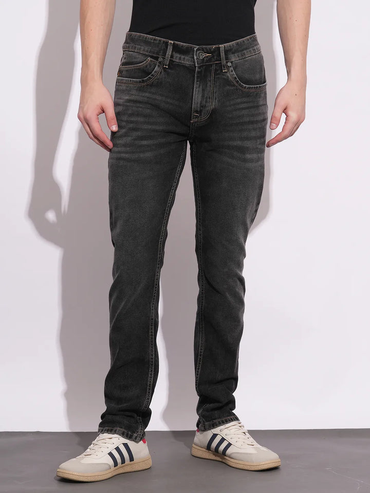 Grey Neon-Slim Fit Denims for Men by Being Human Clothing