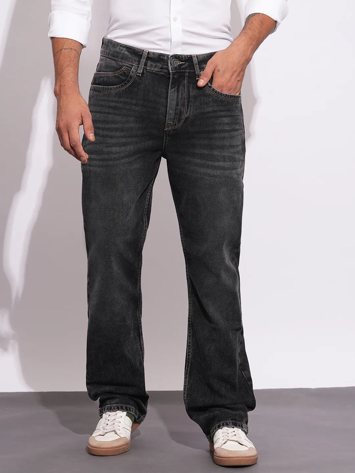 Grey Berylium-Boot Cut Fit Denims for Men by Being Human Clothing