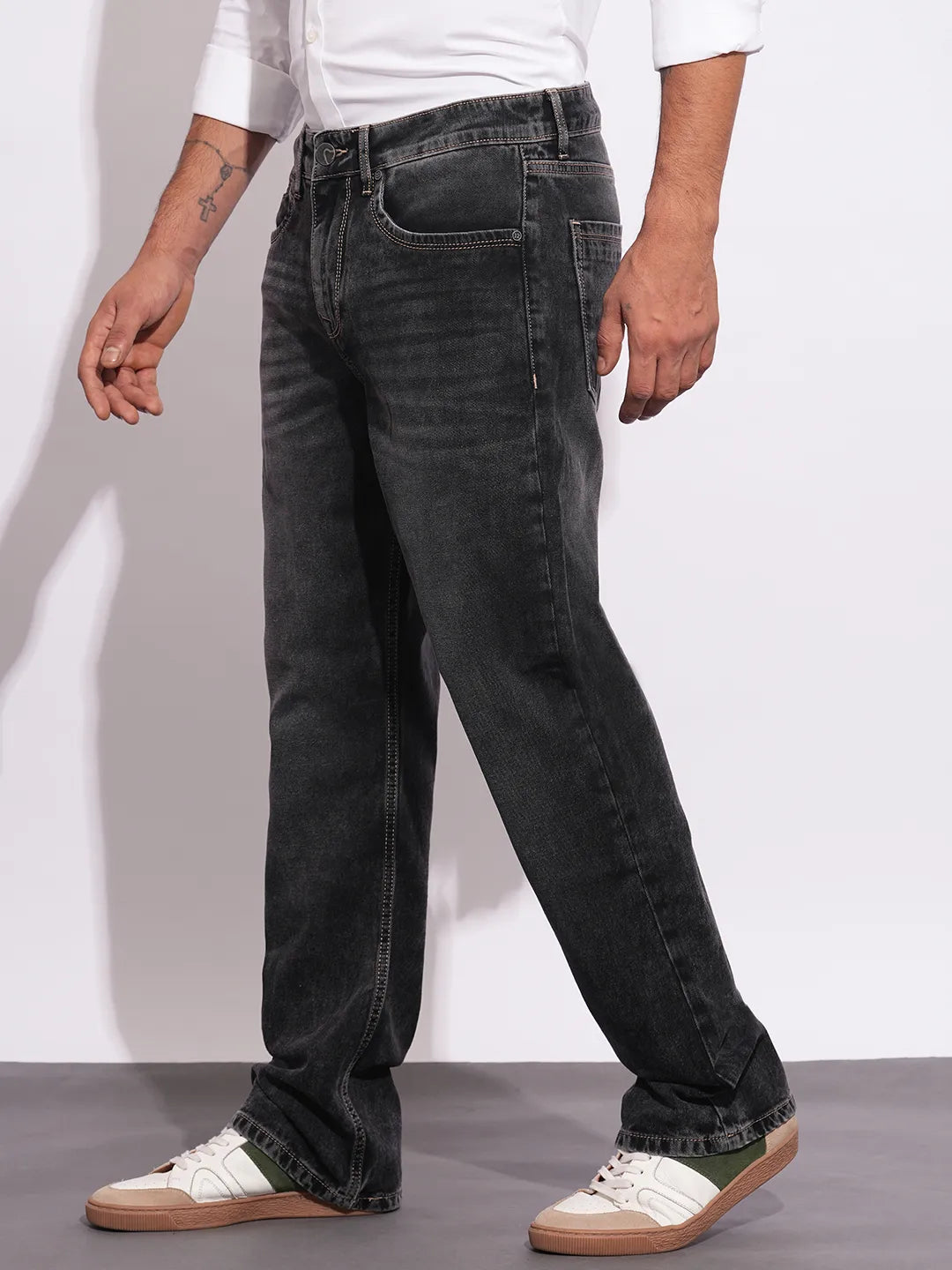 Being Human Clothing Mens-Bottom Denim Grey Tone