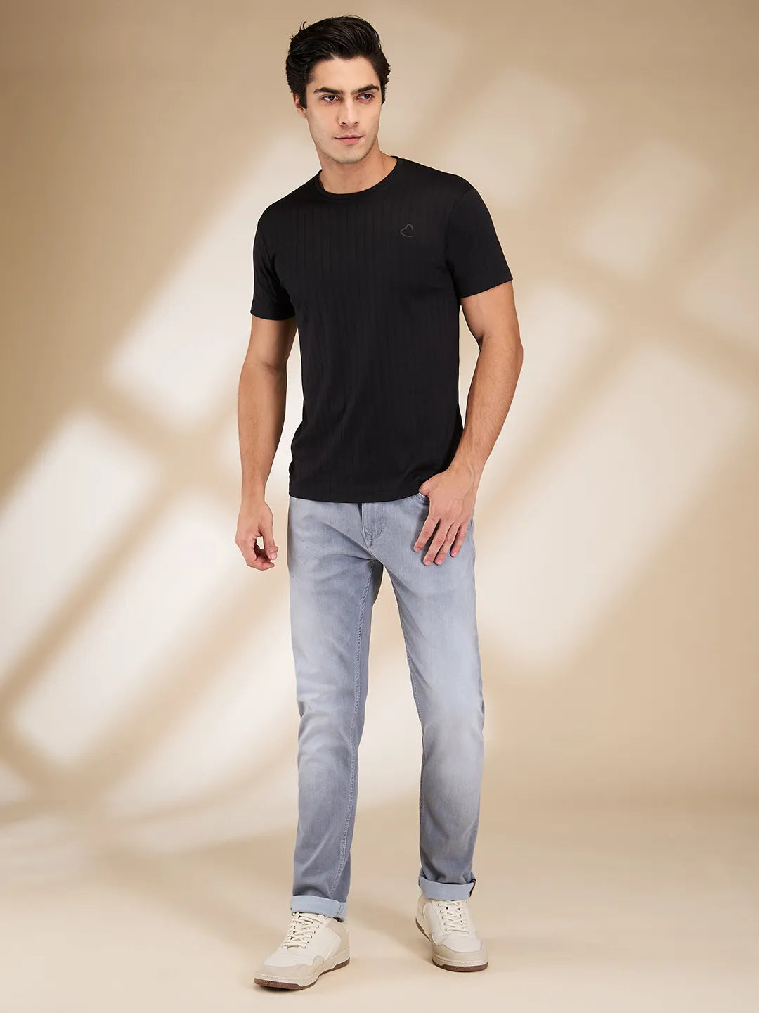 Grey Slim Fit Denims For Men By Being Human Clothing