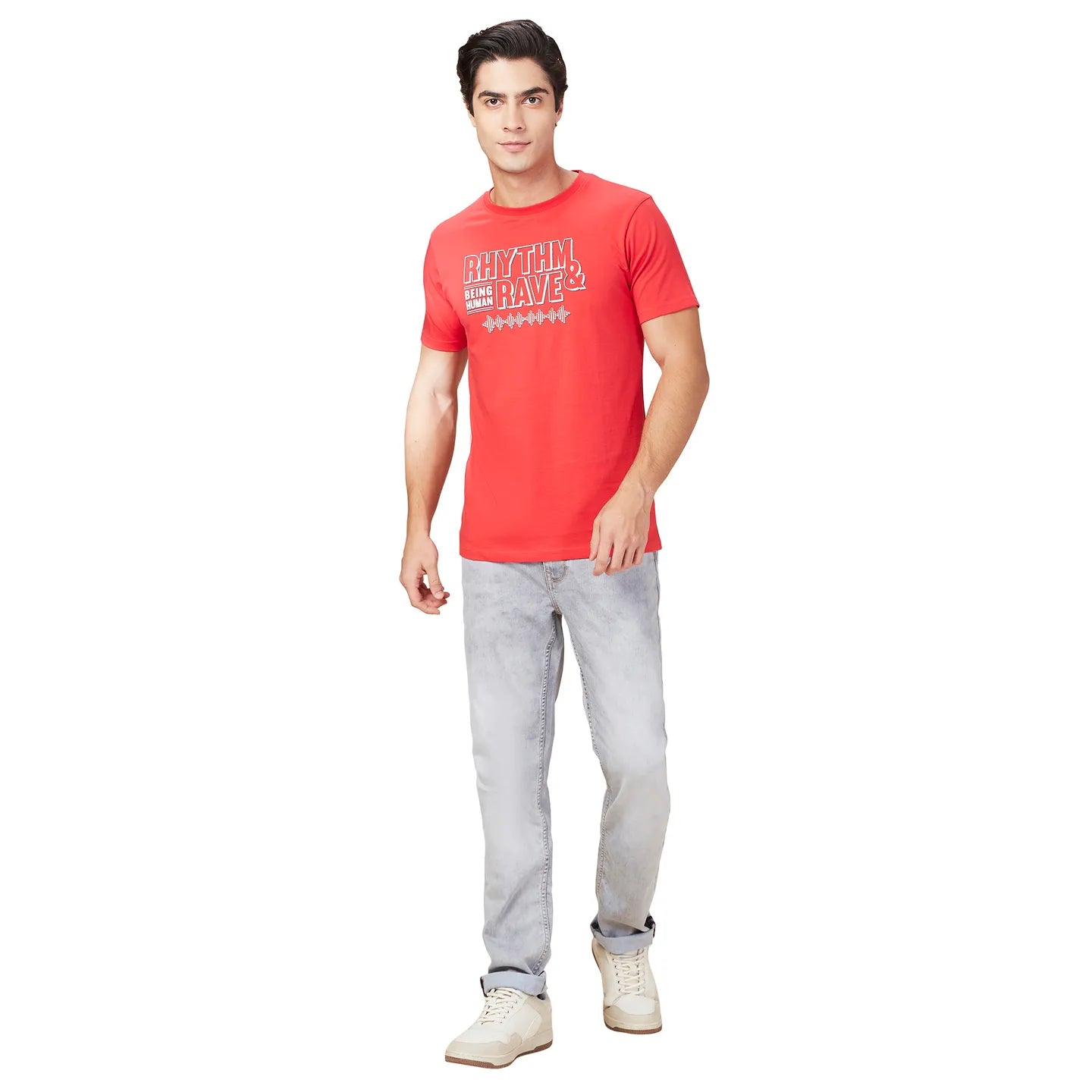 Grey Straight Fit Denims For Men By Being Human Clothing