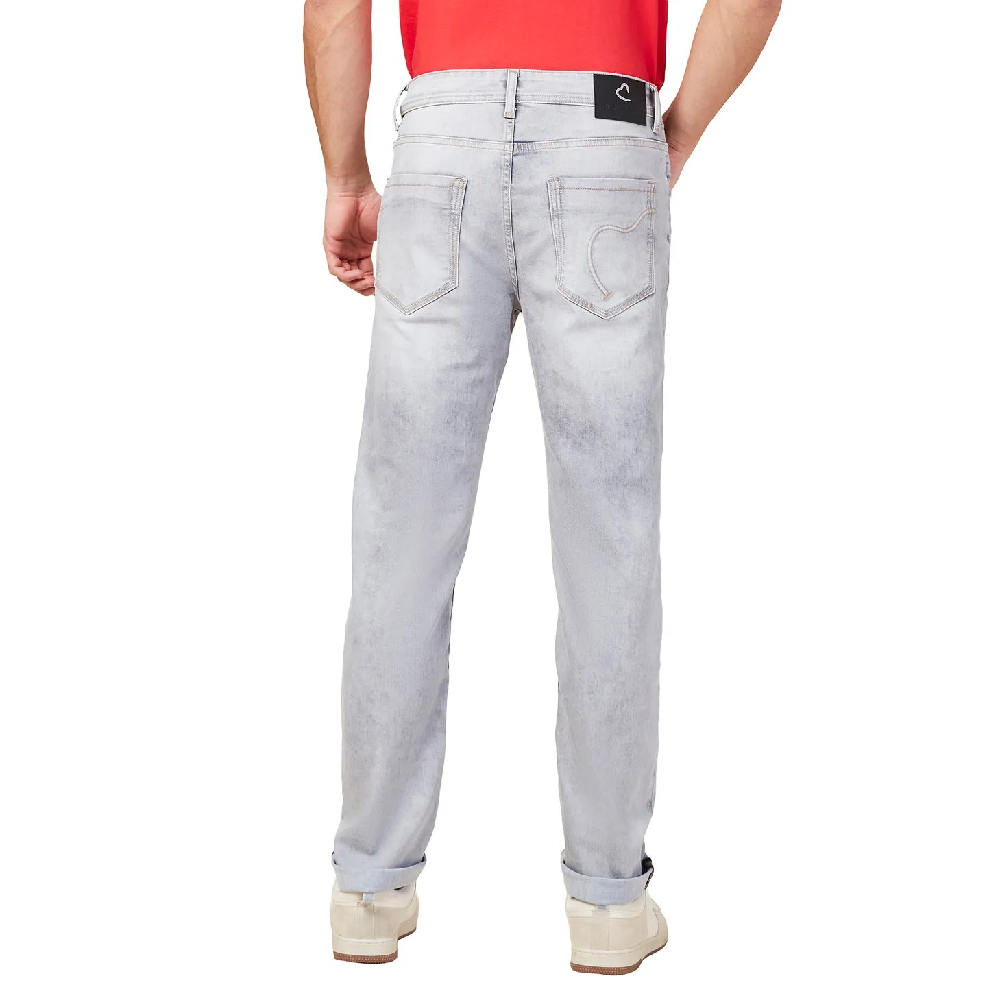 Grey Straight Fit Denims For Men By Being Human Clothing