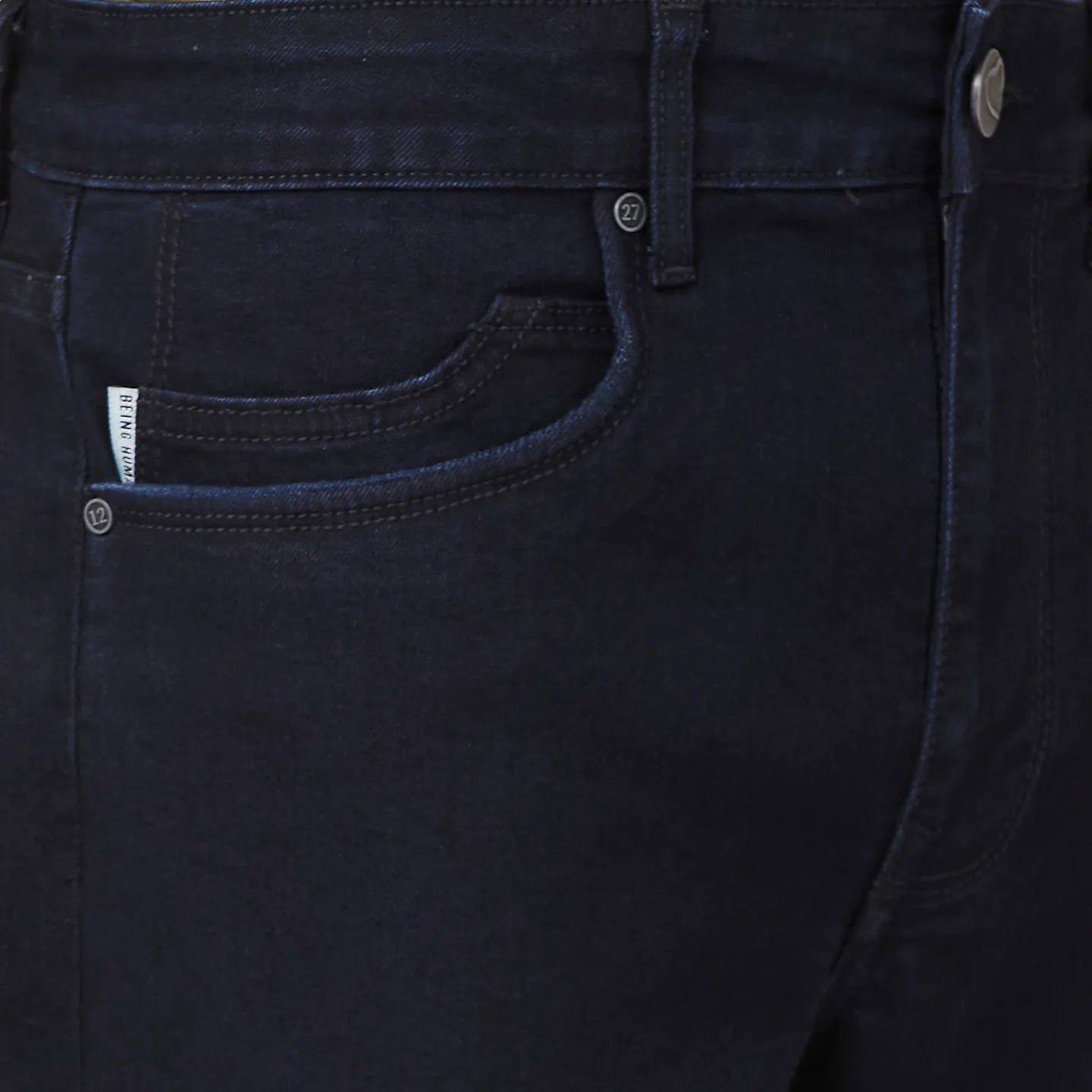 Dark Black Boot Cut Fit Denims For Men By Being Human Clothing