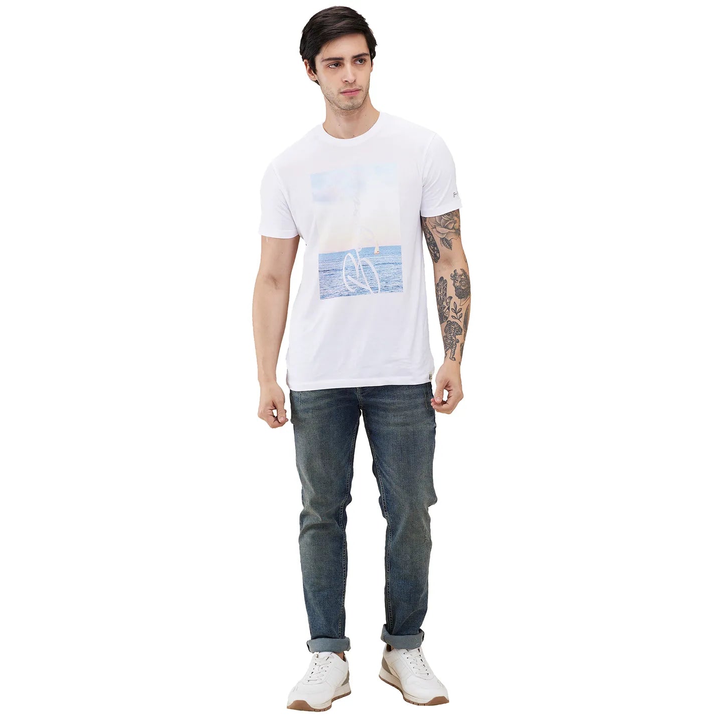 Blue Slim Fit Denims For Men By Being Human Clothing