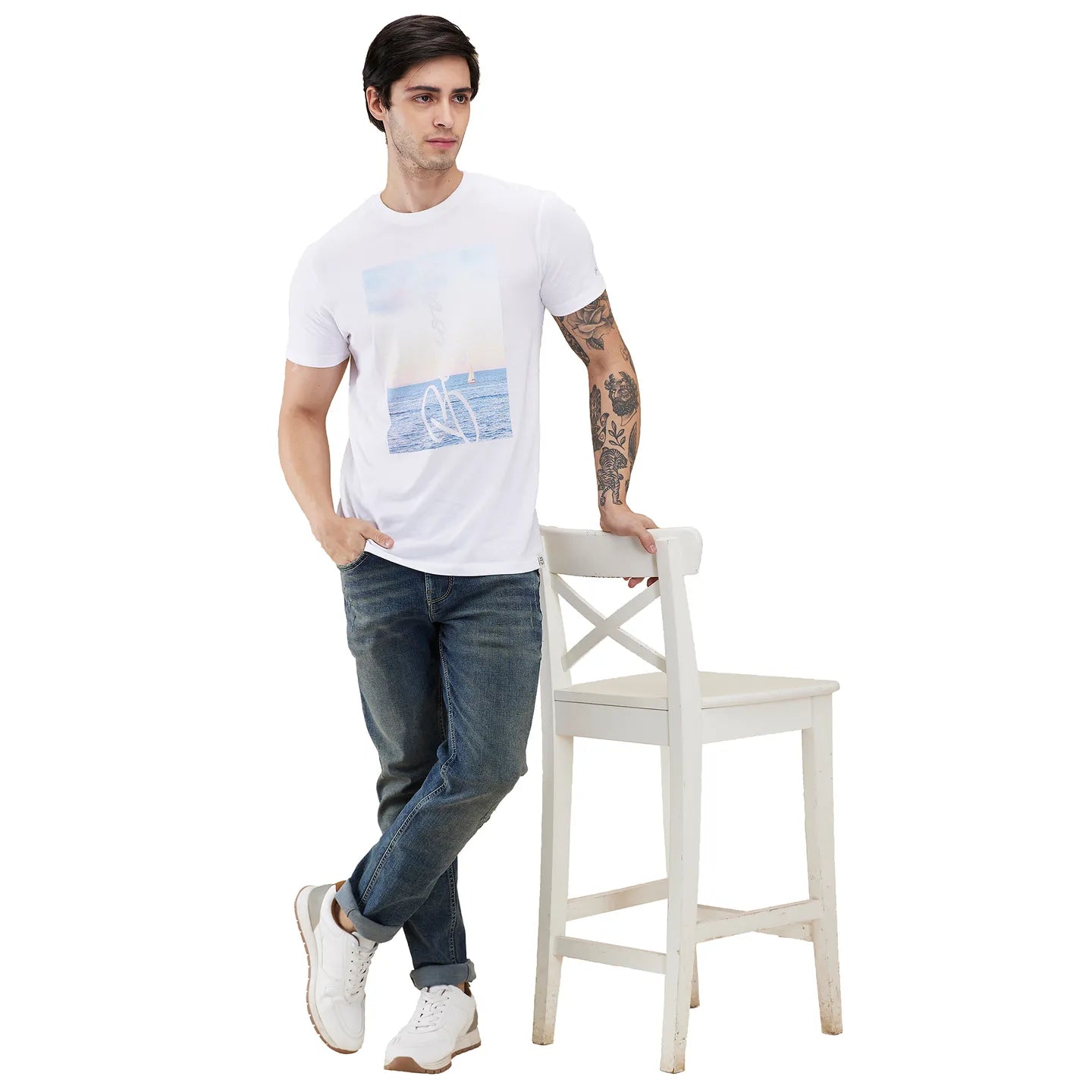Blue Slim Fit Denims For Men By Being Human Clothing