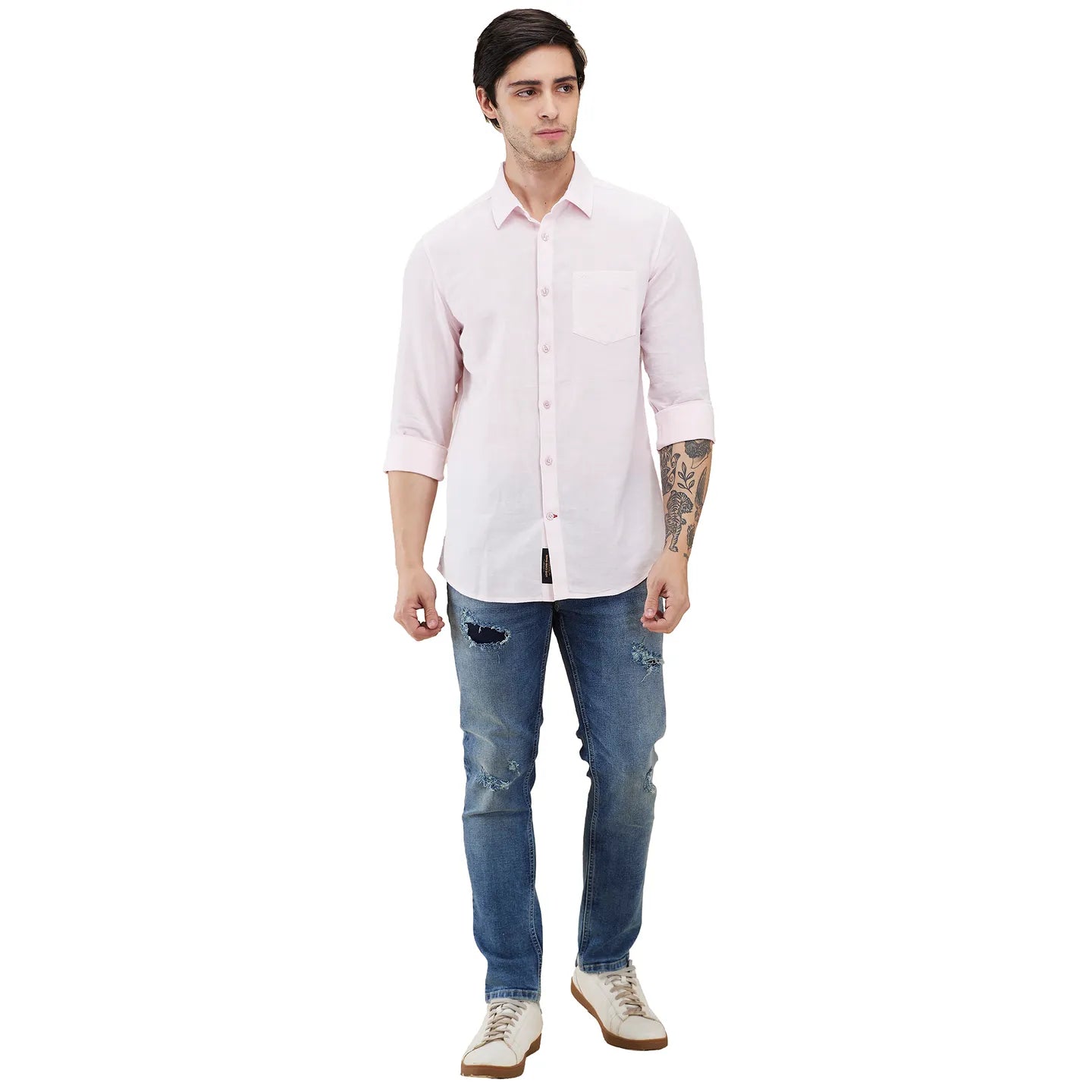 Men Blue Solid Jeans by Being Human Clothing