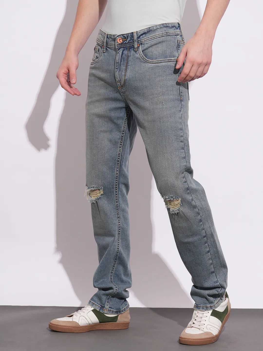 Blue Straight Fit Men's Denims by Being Human Clothing