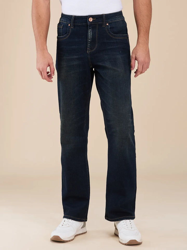 Blue Berylium-Boot Cut Fit Denims for Men by Being Human Clothing