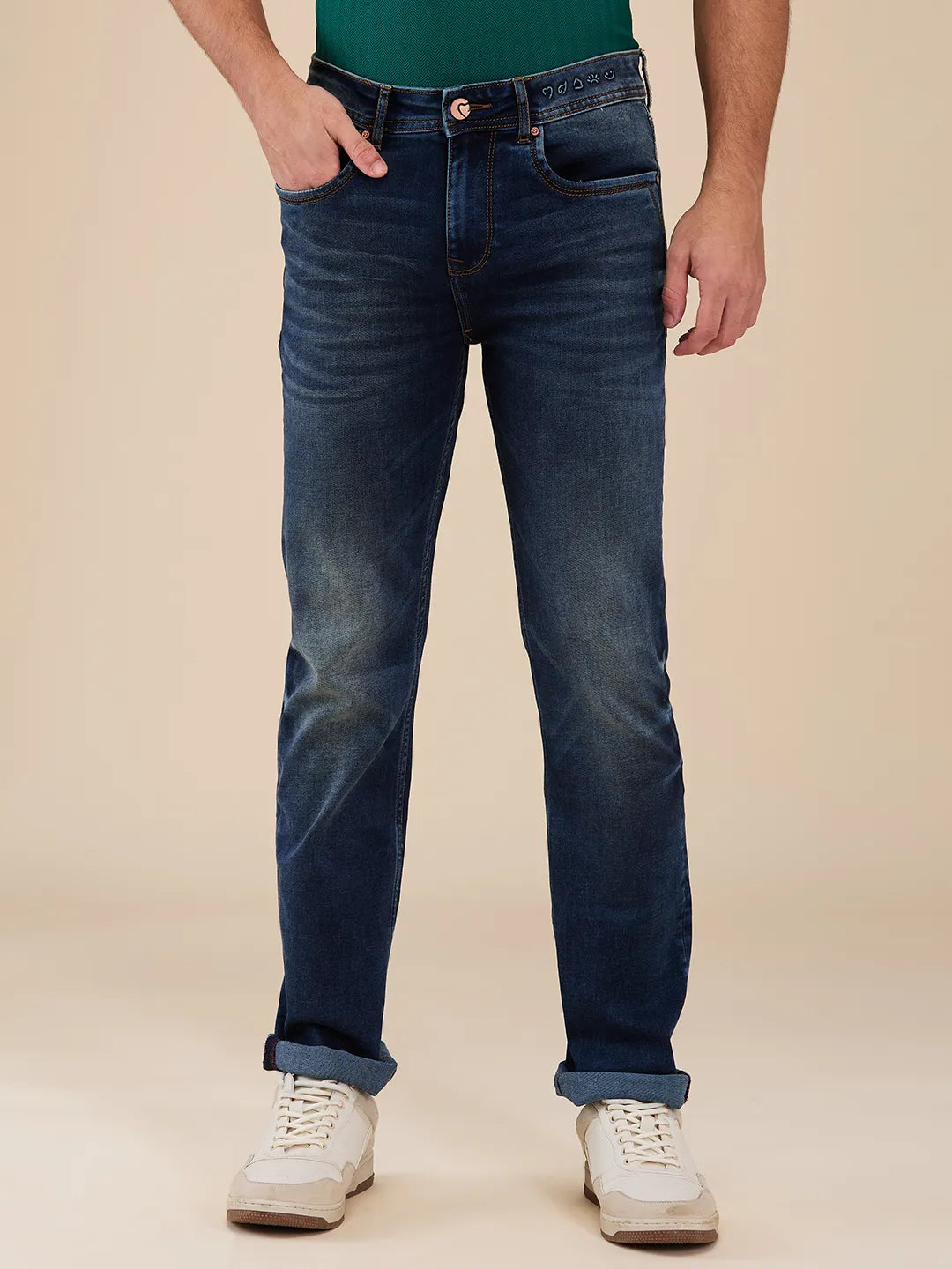 Being Human Clothing Mens-Bottom Denim Mid Tone