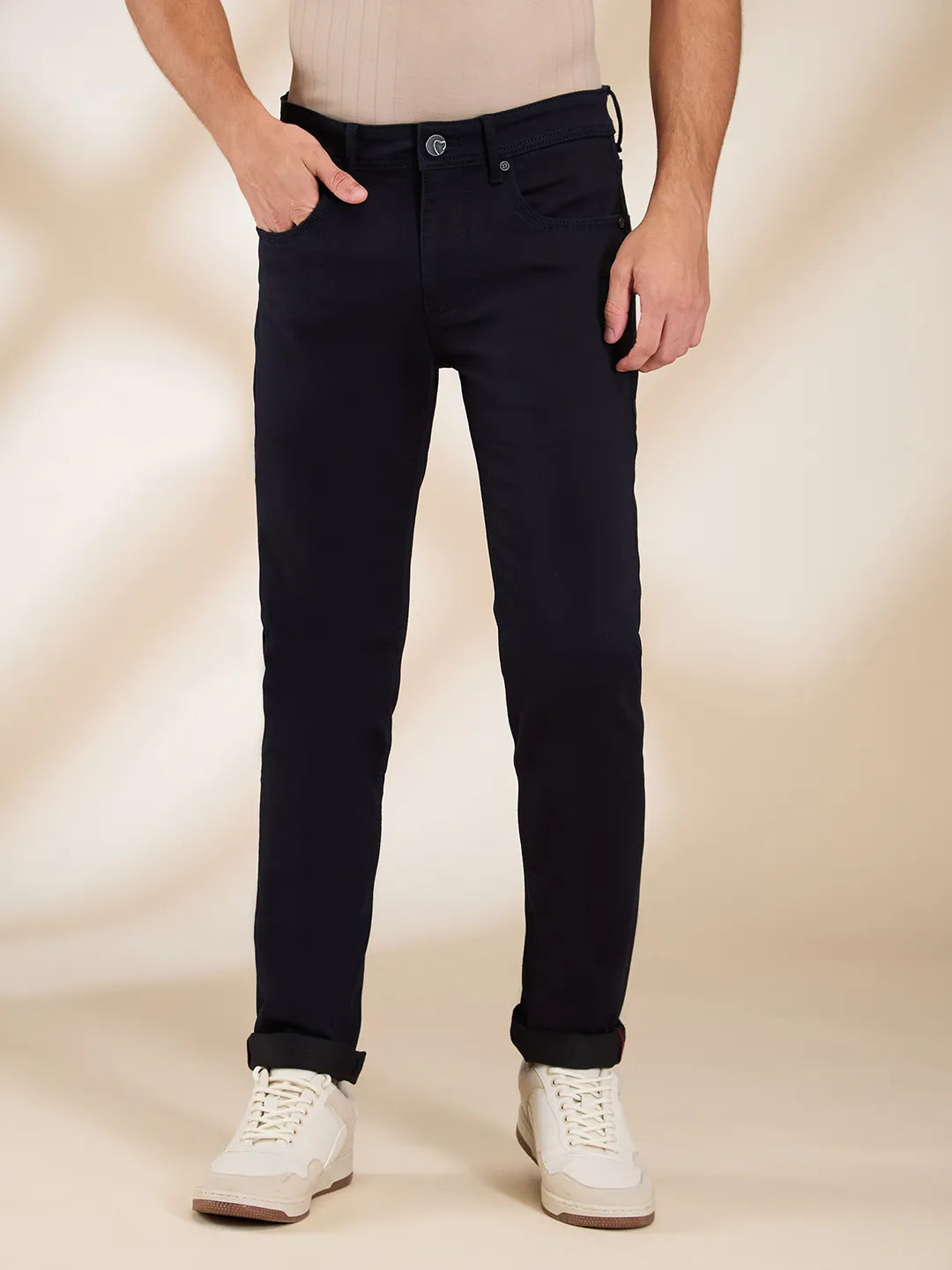 Men Black Solid Jeans by Being Human Clothing