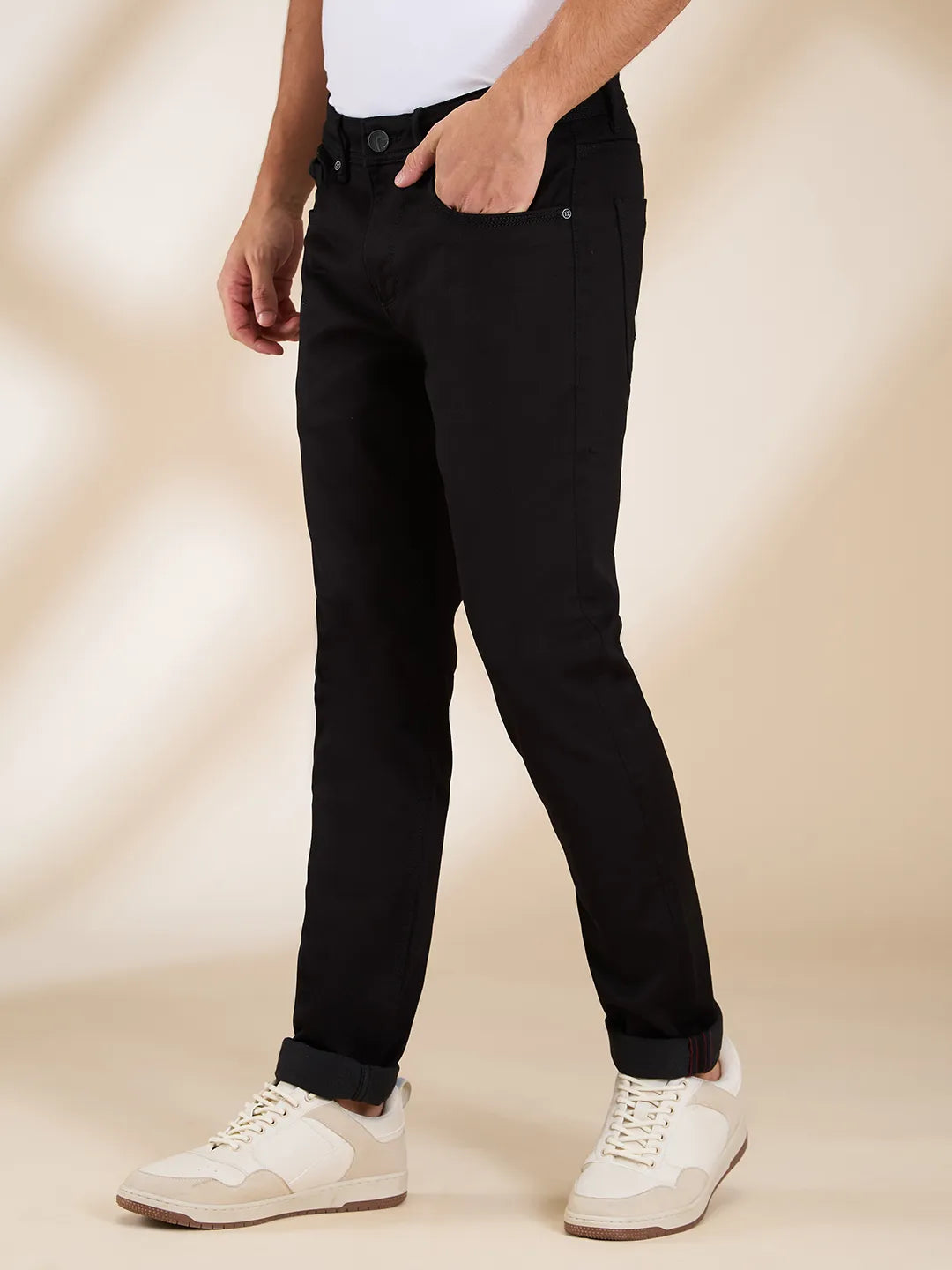 Being Human Clothing Men Black Solid Jeans