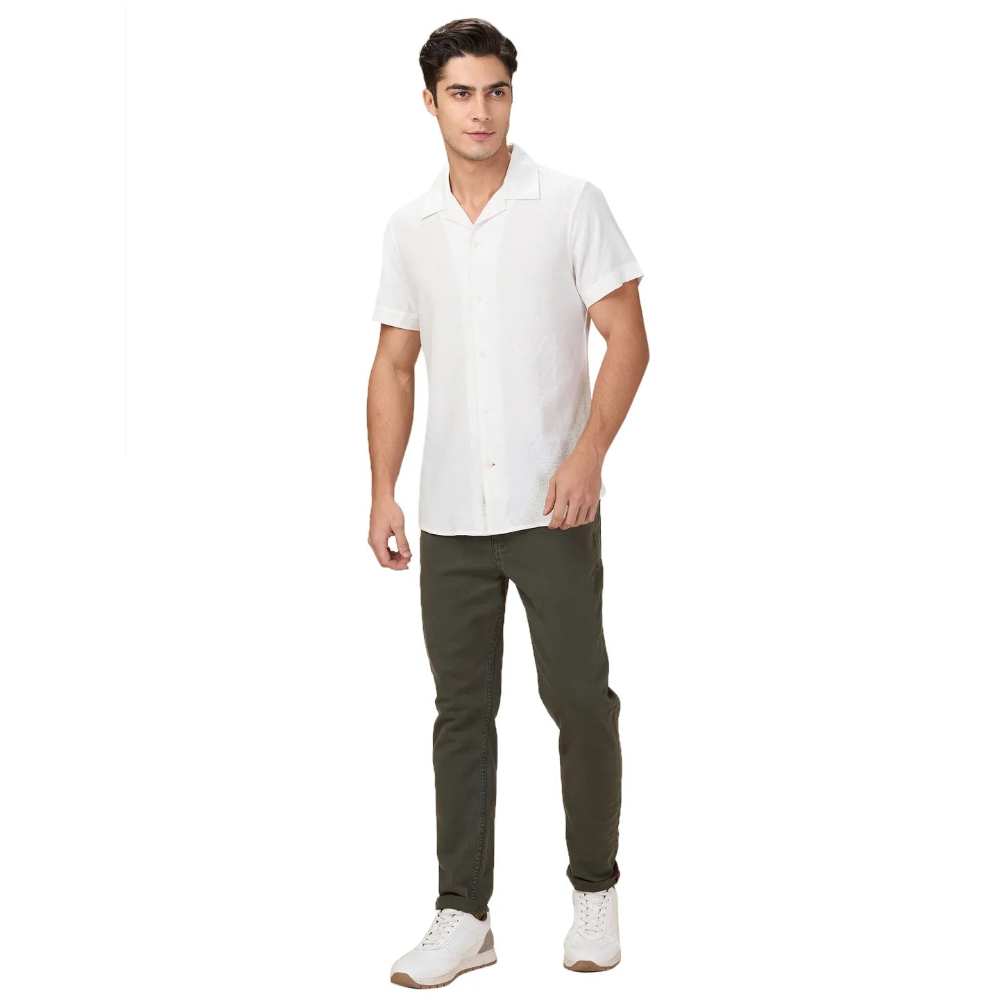 Military Green Cropped Fit Denims For Men By Being Human Clothing