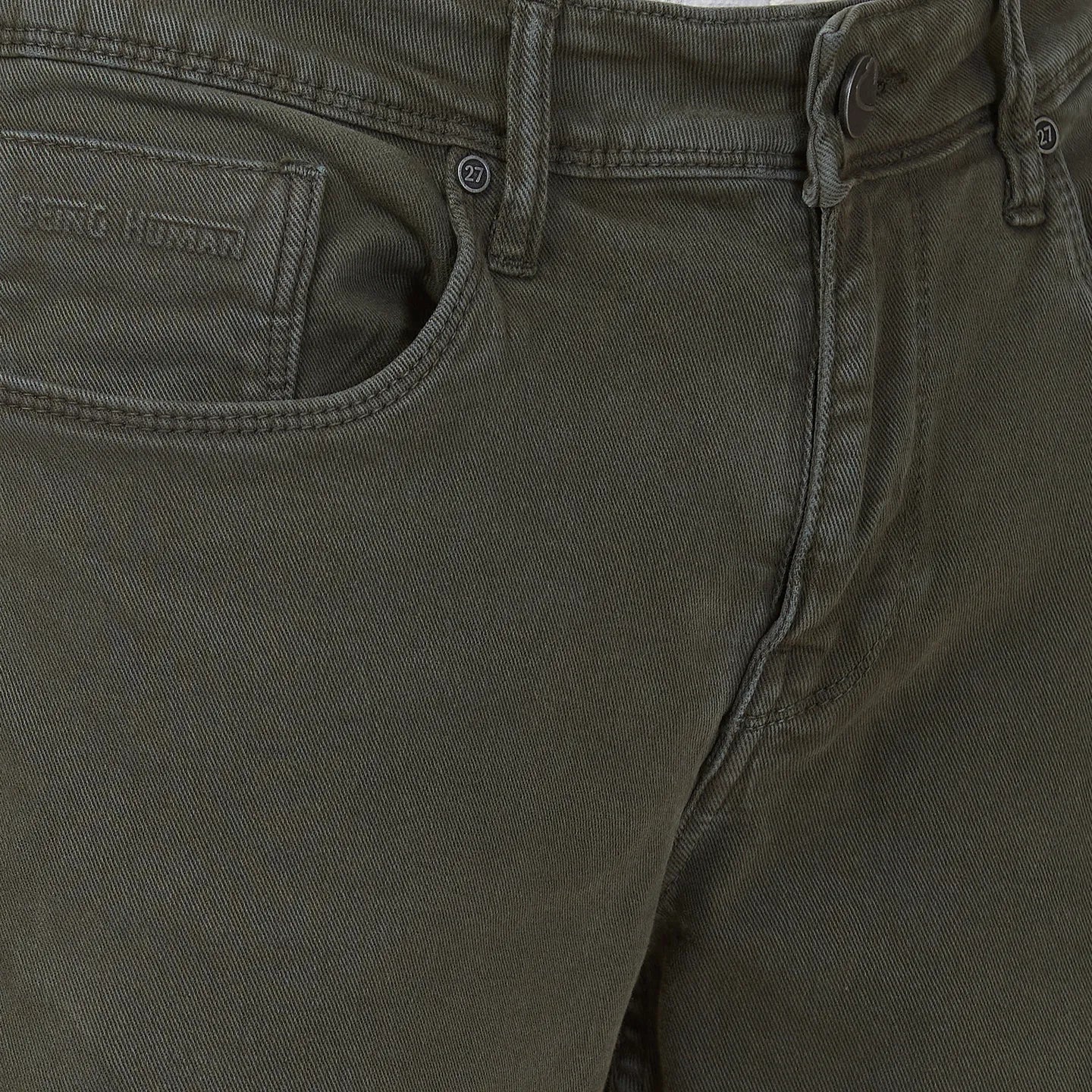 Military Green Cropped Fit Denims For Men By Being Human Clothing