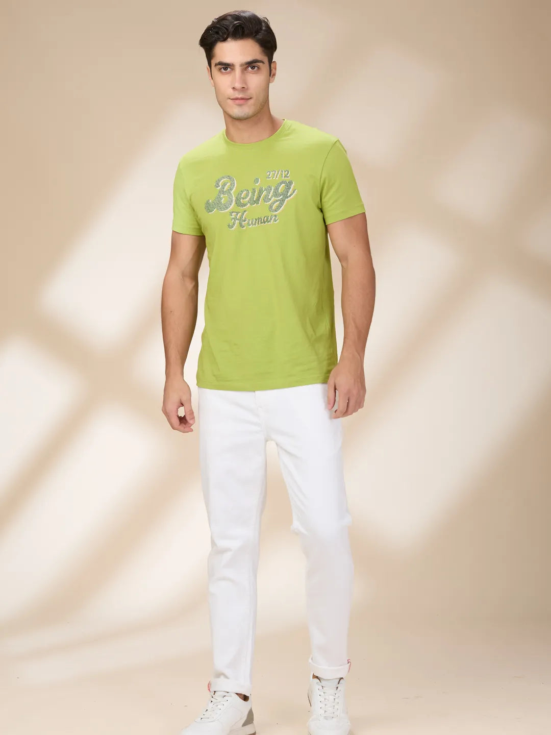 Being Human Clothing Men White Solid Jeans