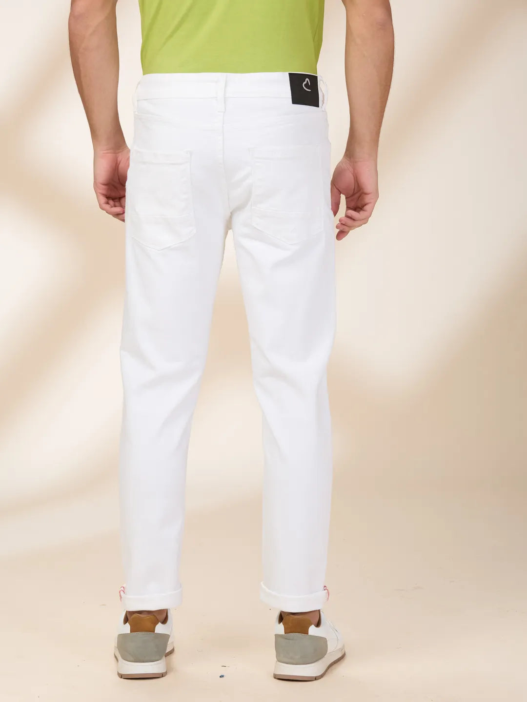 Being Human Clothing Men White Solid Jeans
