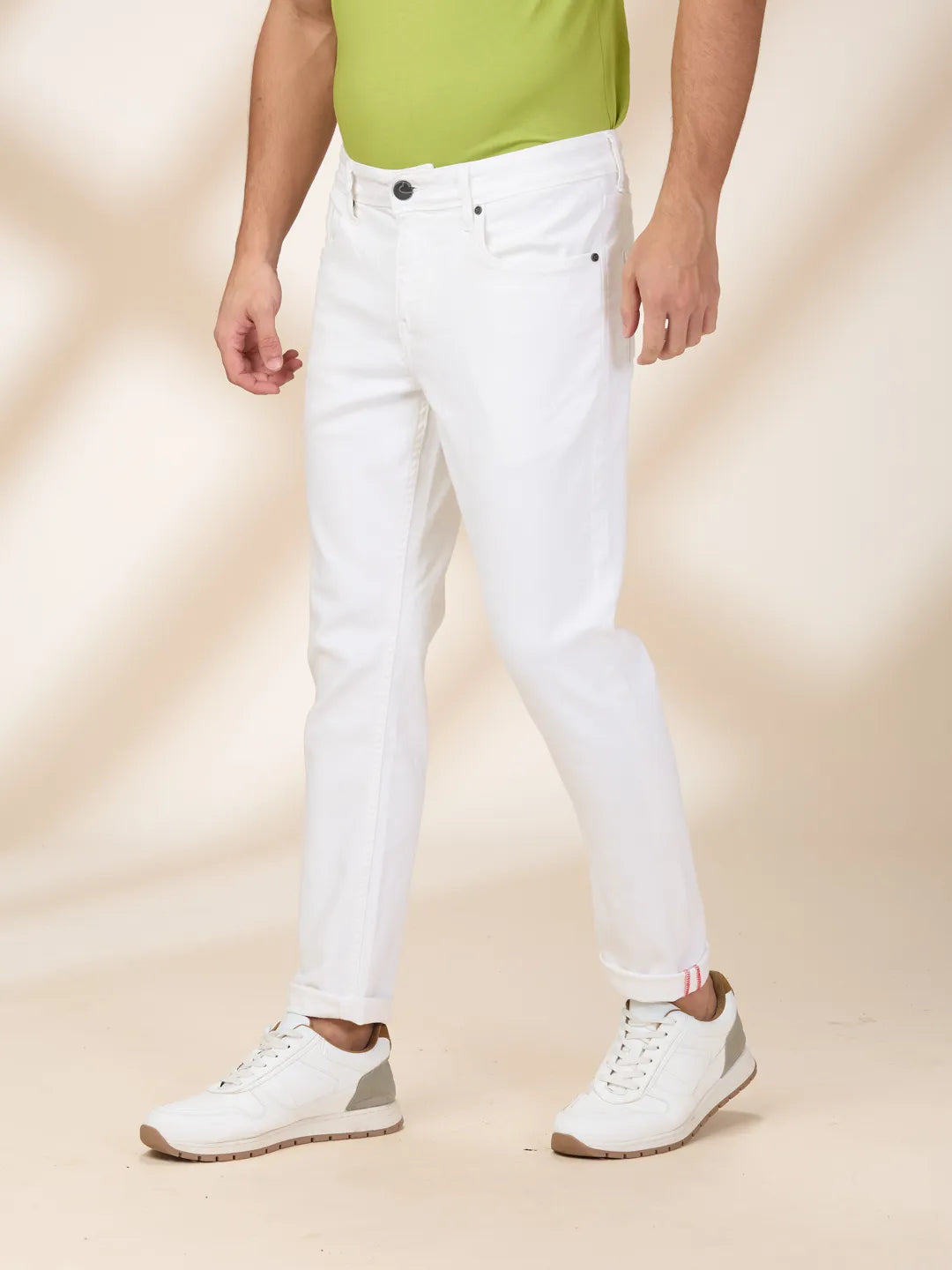 Being Human Clothing Men White Solid Jeans