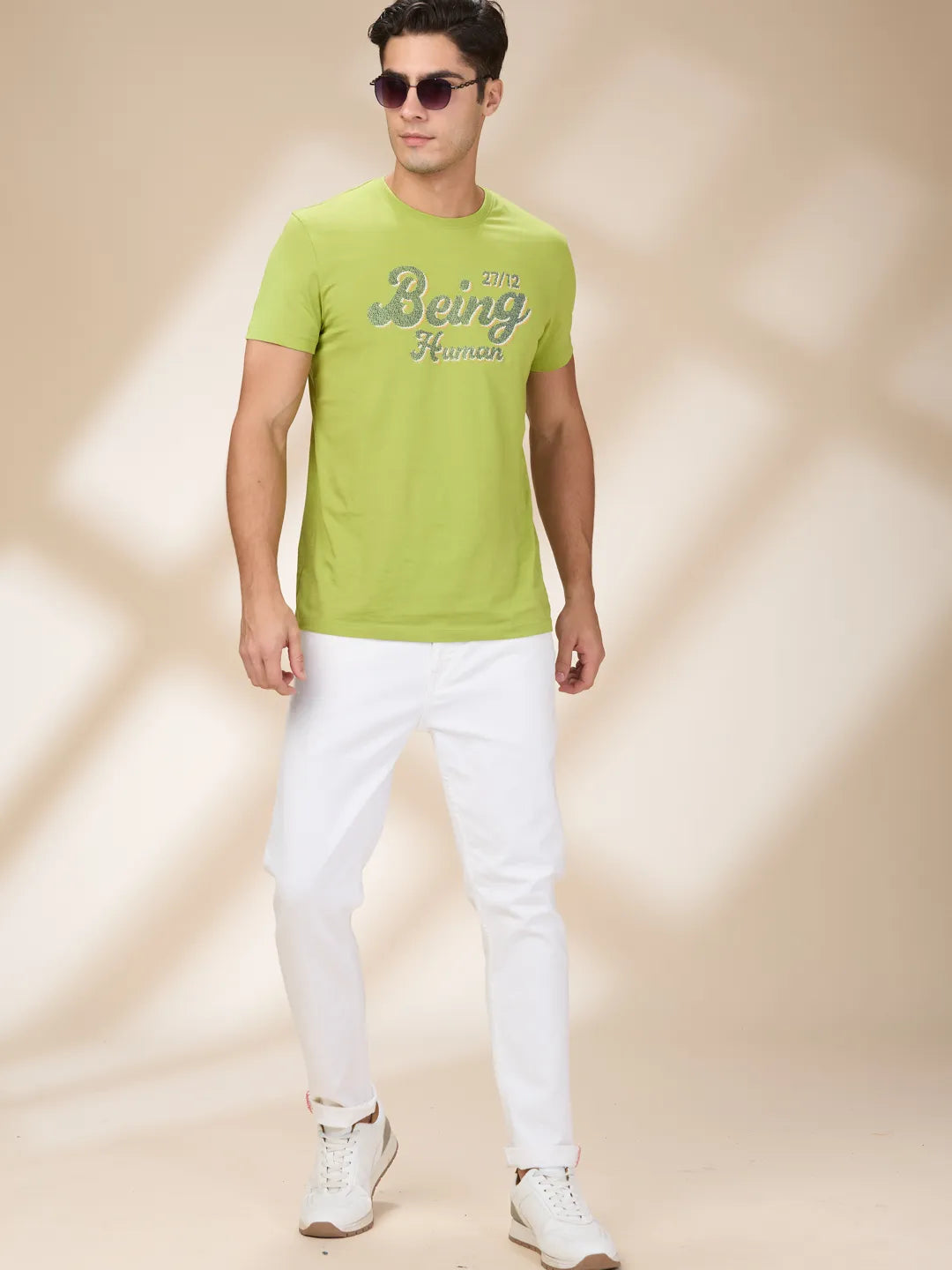 Being Human Clothing Men White Solid Jeans
