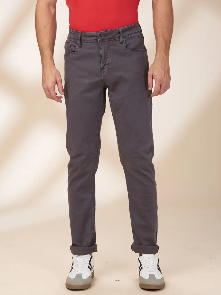 Grey Slim Fit Denims For Men By Being Human Clothing