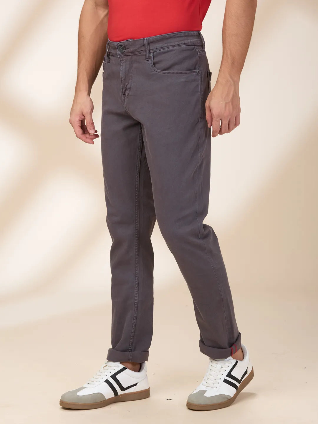 Grey Slim Fit Denims For Men By Being Human Clothing