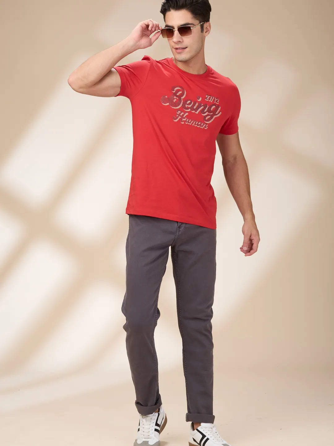 Grey Slim Fit Denims For Men By Being Human Clothing