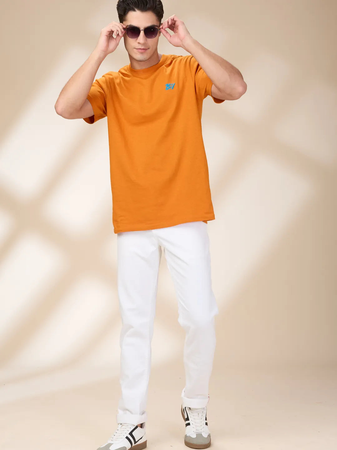 White Slim Fit Denims For Men By Being Human Clothing