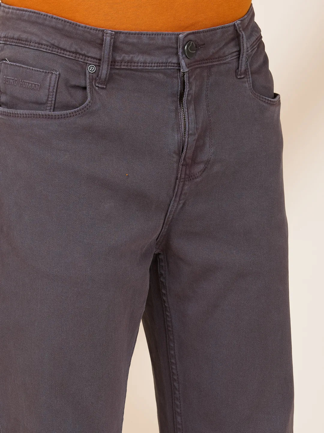 Grey Straight Fit Denims For Men By Being Human Clothing