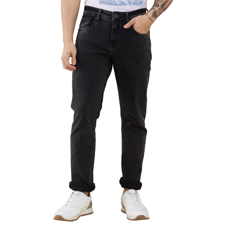 Grey Neon-Slim Fit Denims for Men by Being Human Clothing