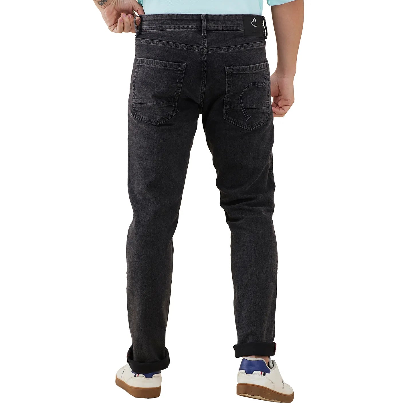 Mens-Bottom Denim Grey Tone by Being Human Clothing