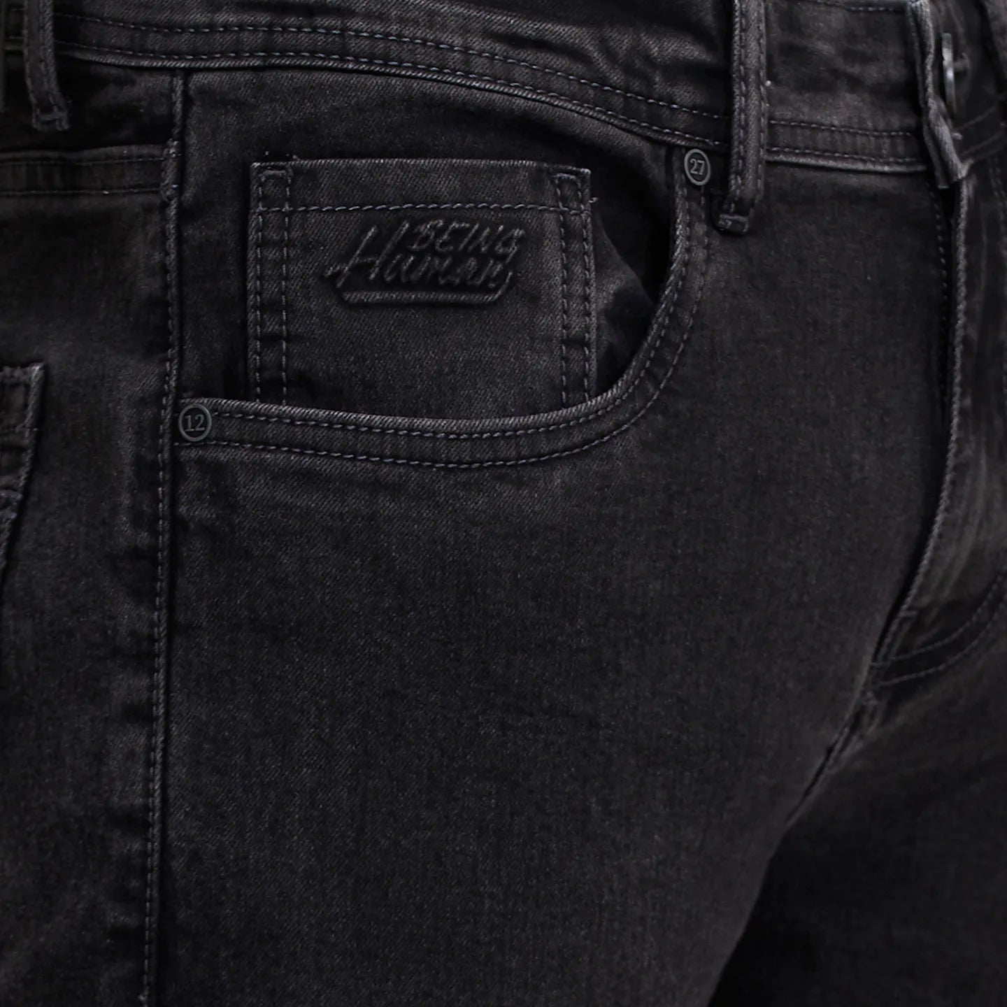 Mens-Bottom Denim Grey Tone by Being Human Clothing