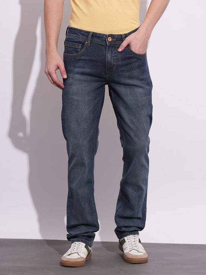 Blue Slim Fit Denims For Men By Being Human Clothing