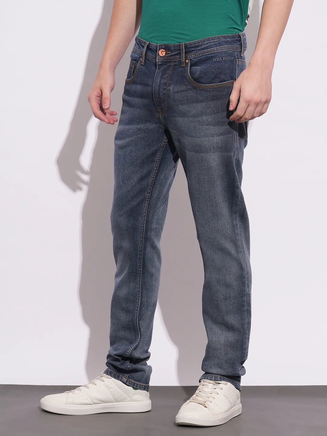 Being Human Clothing Mens-Bottom Denim Mid Tone
