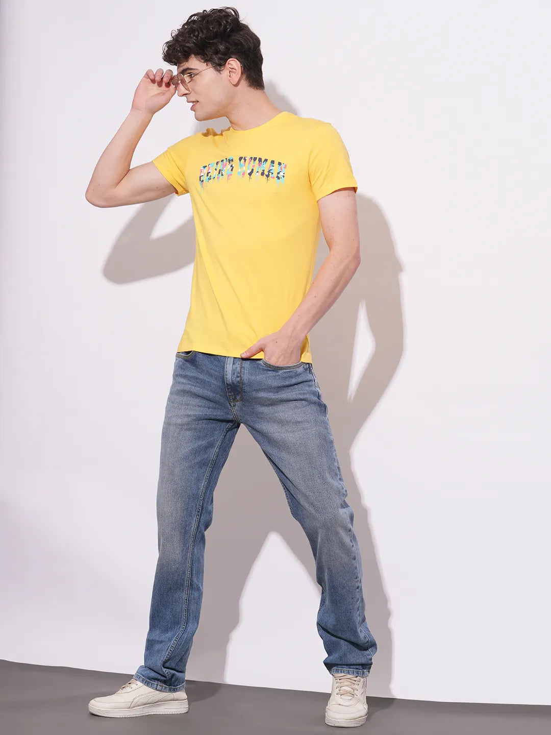 Light Blue Straight Fit Denims For Men By Being Human Clothing