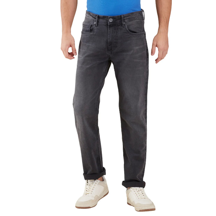 Grey Krypton-Straight Fit Denims for Men