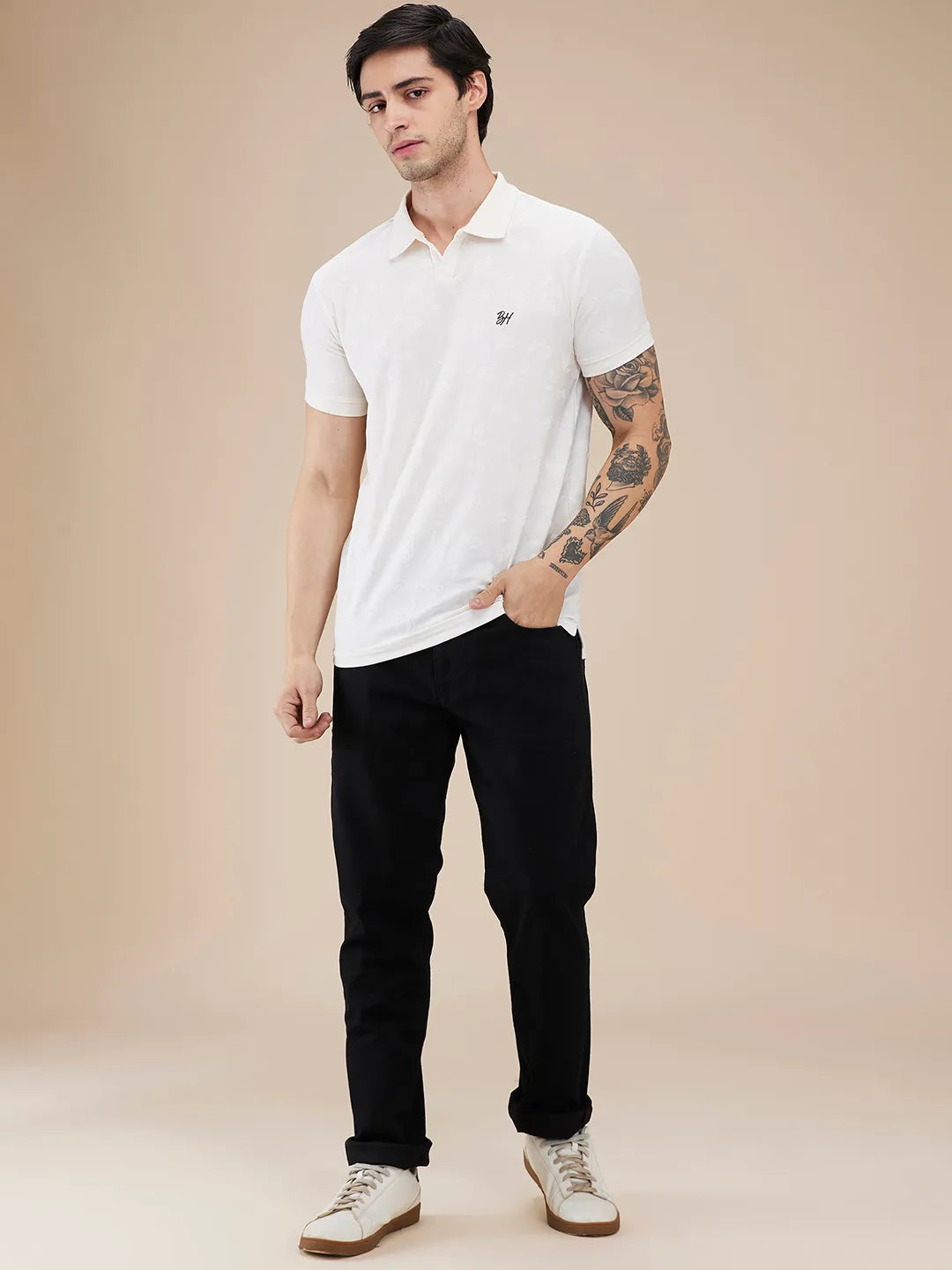 Black Slim Fit Denims For Men By Being Human Clothing