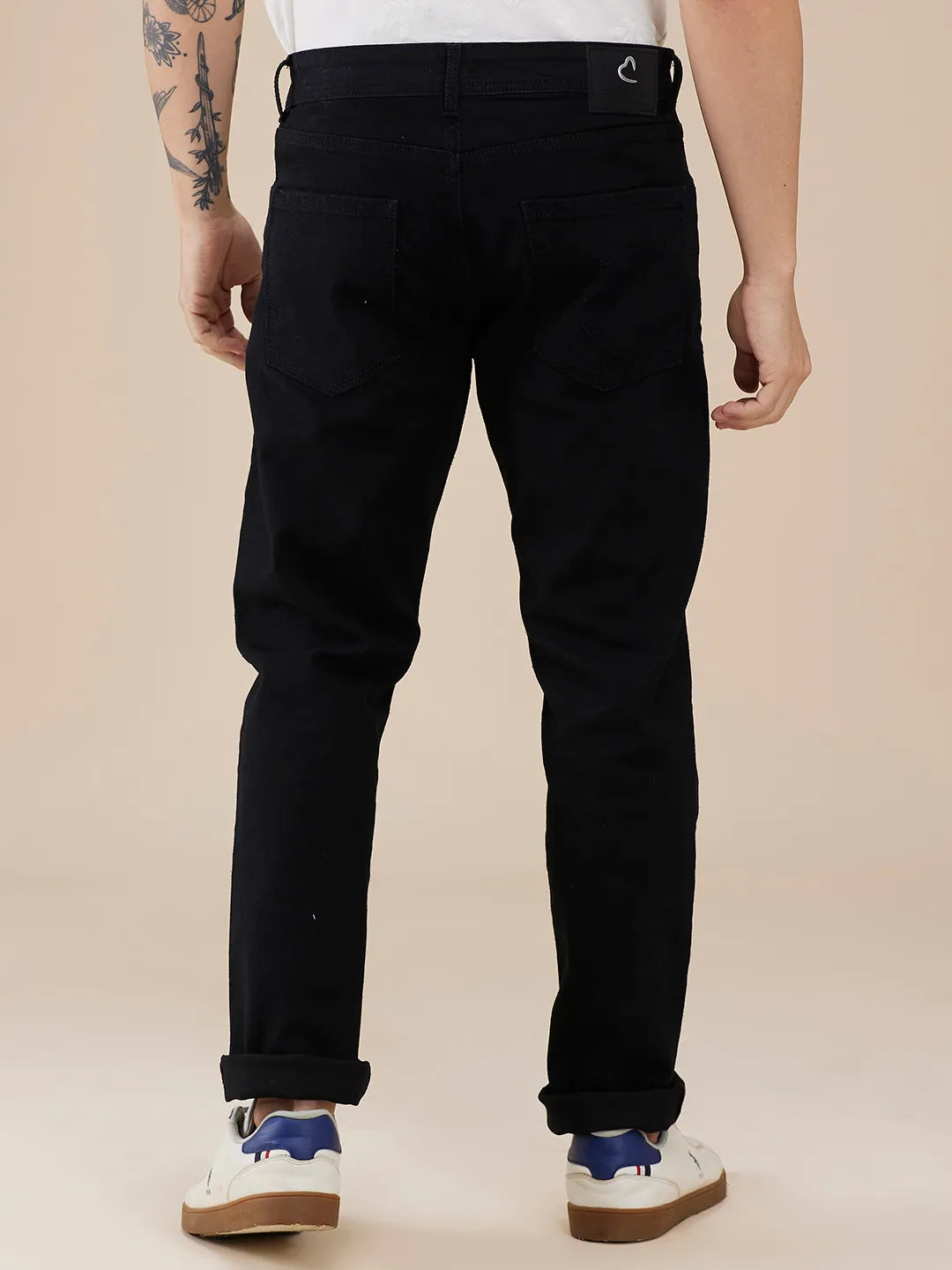 Black Slim Fit Denims For Men By Being Human Clothing