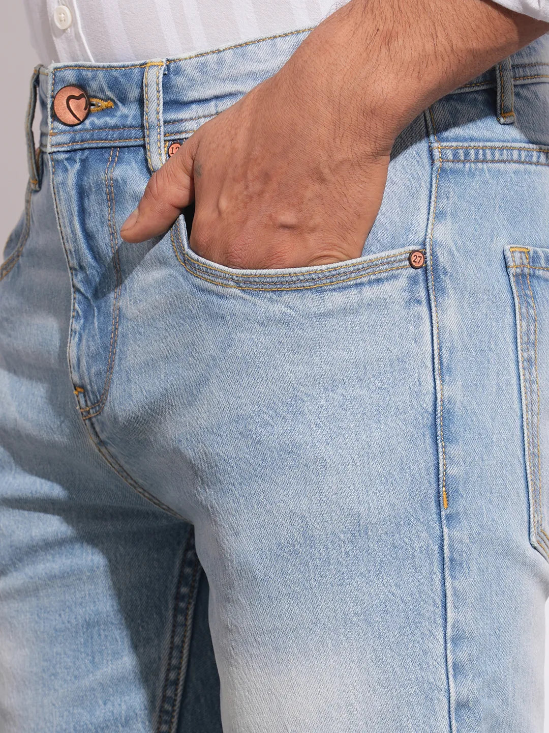 Being Human Clothing Mens-Bottom Denim Lt.Tone